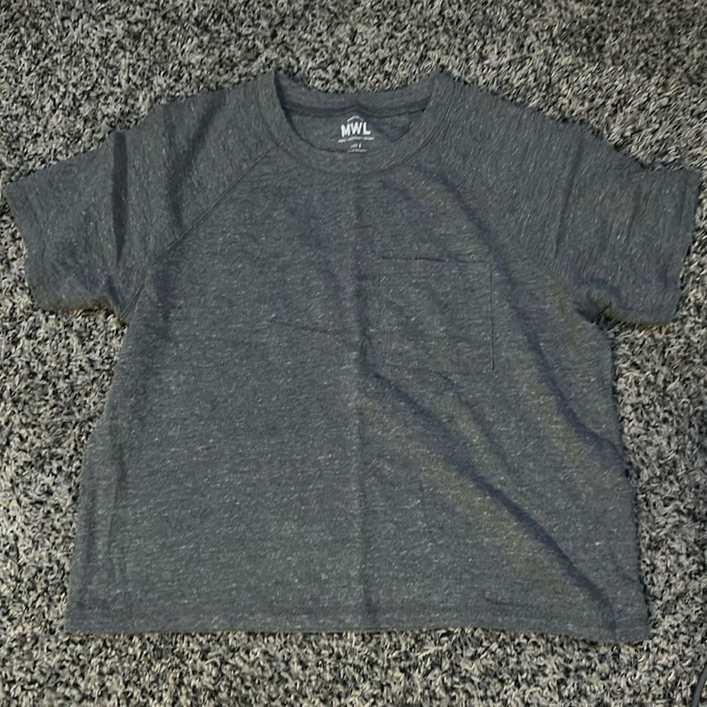 Woman’s Madewell front pocket grey T-shirt. Size S.